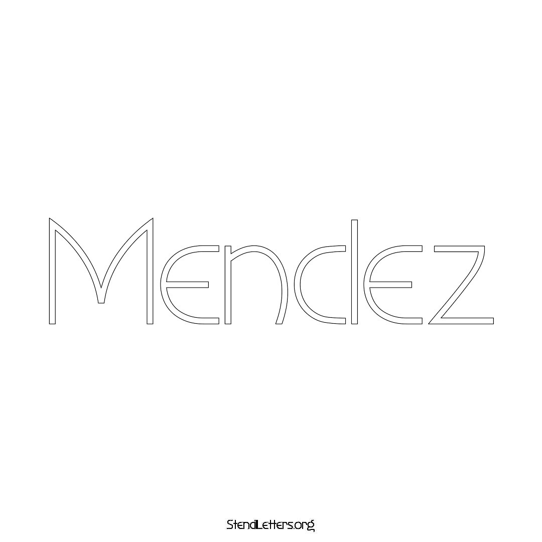 Mendez name stencil in Simple Elegant Lettering