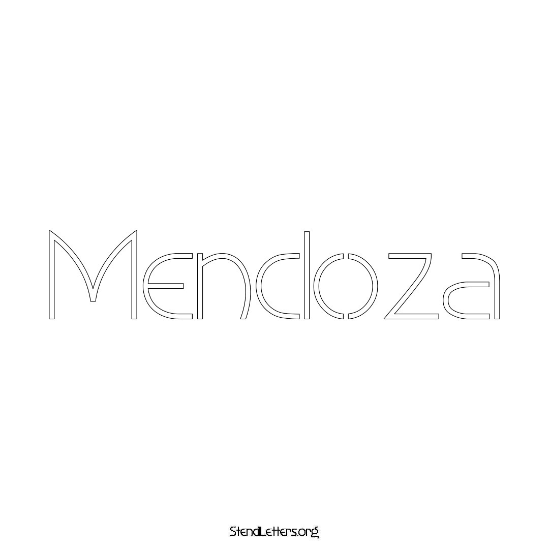Mendoza name stencil in Simple Elegant Lettering