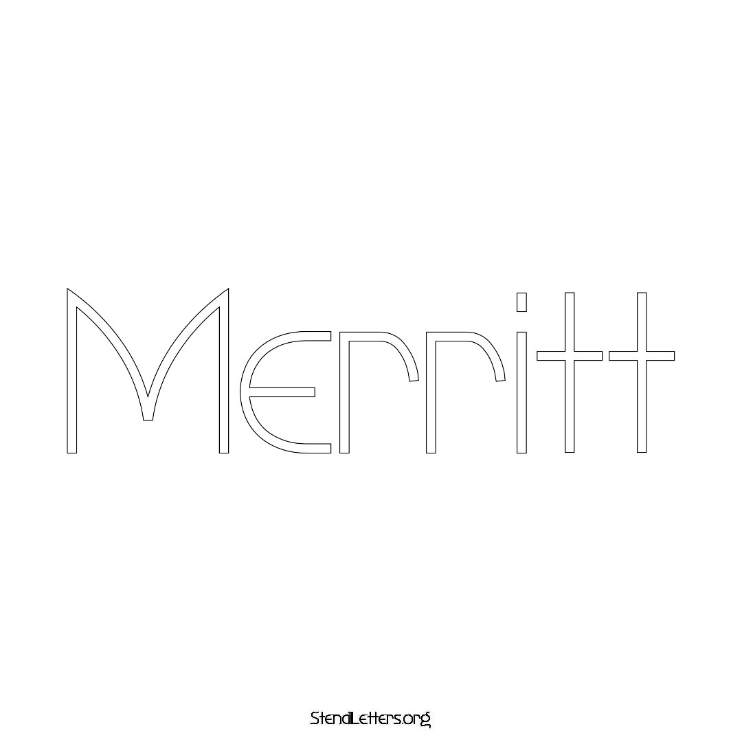 Merritt name stencil in Simple Elegant Lettering