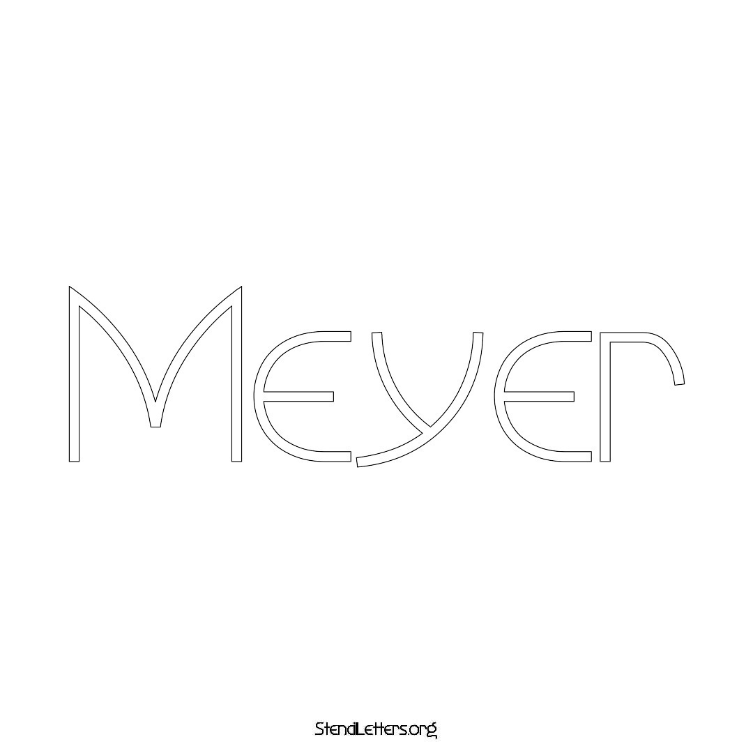 Meyer name stencil in Simple Elegant Lettering