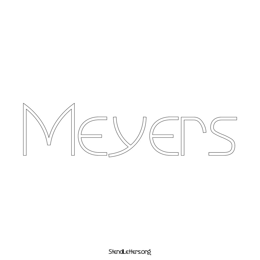 Meyers name stencil in Simple Elegant Lettering