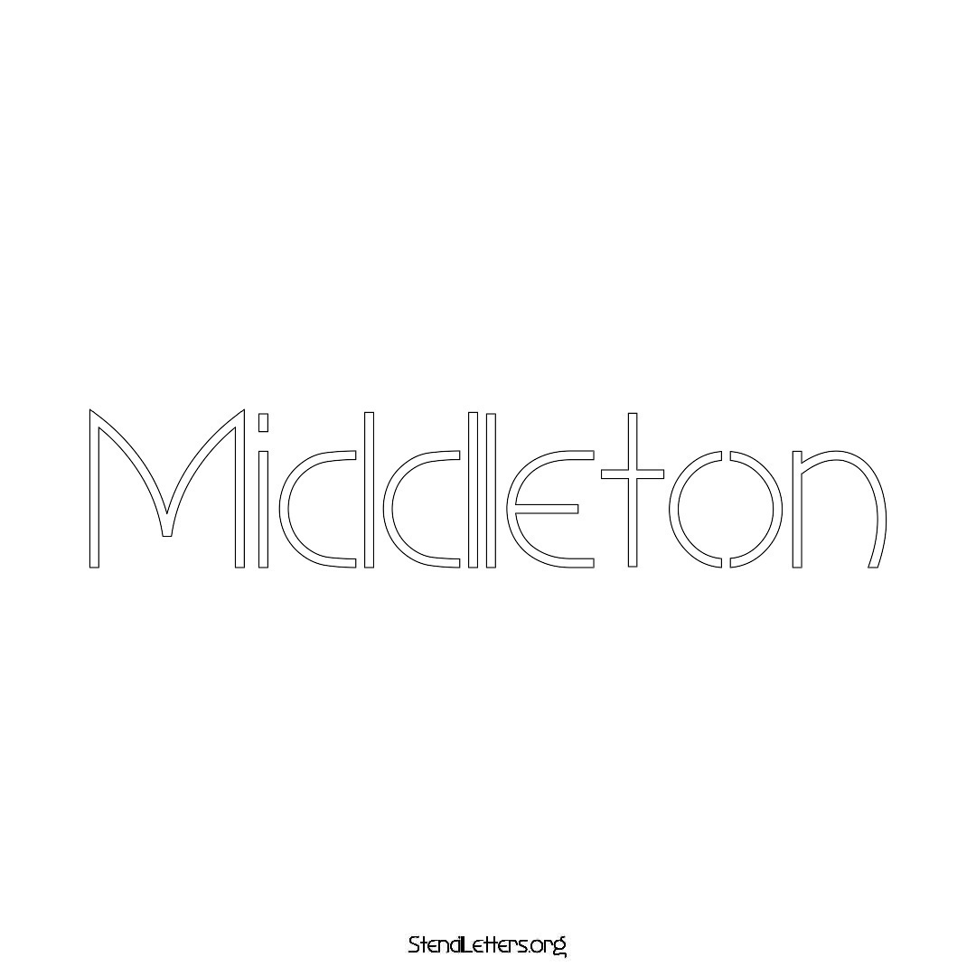 Middleton name stencil in Simple Elegant Lettering