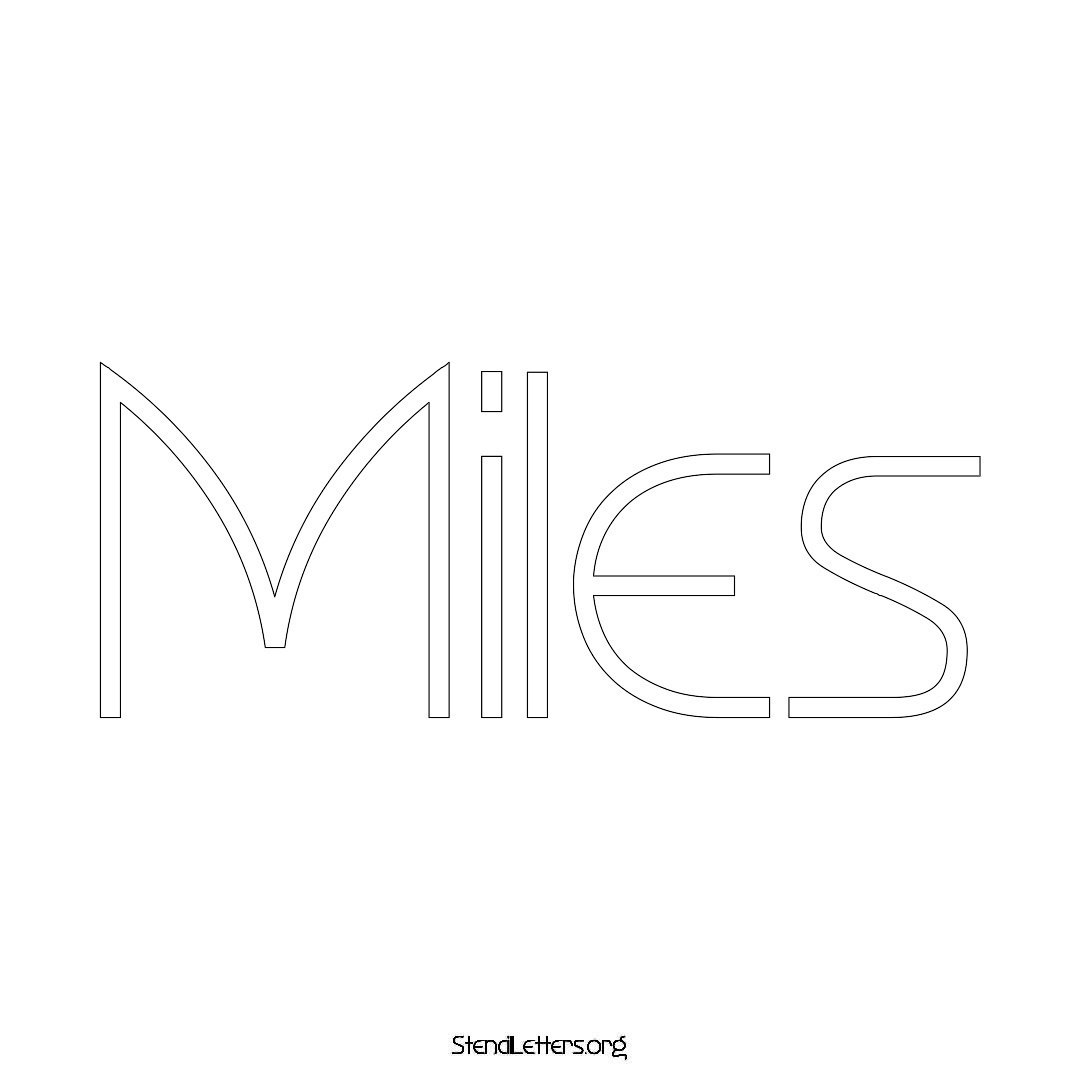 Miles name stencil in Simple Elegant Lettering