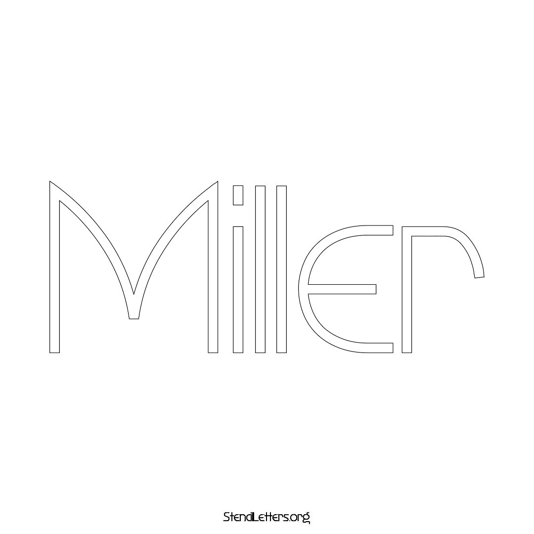 Miller name stencil in Simple Elegant Lettering