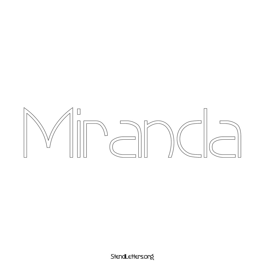 Miranda name stencil in Simple Elegant Lettering
