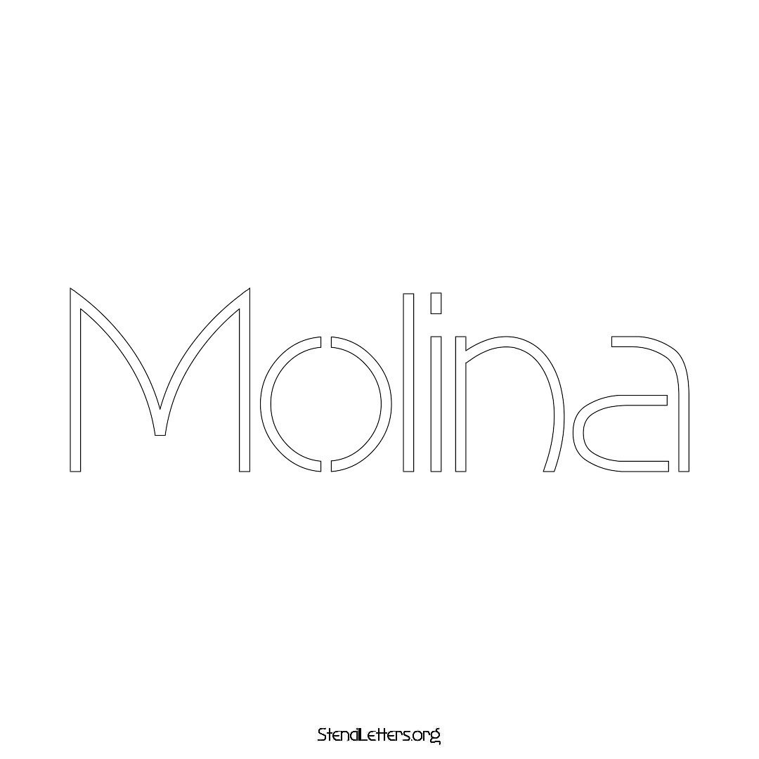 Molina name stencil in Simple Elegant Lettering