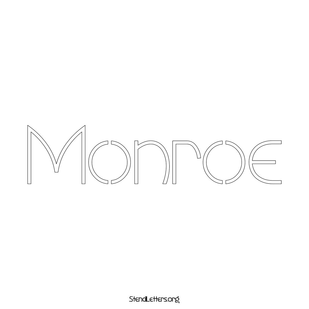 Monroe name stencil in Simple Elegant Lettering
