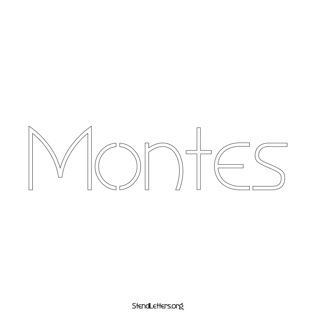 Montes name stencil in Simple Elegant Lettering