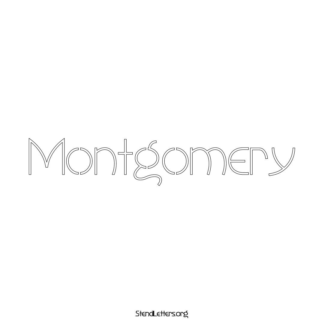 Montgomery name stencil in Simple Elegant Lettering