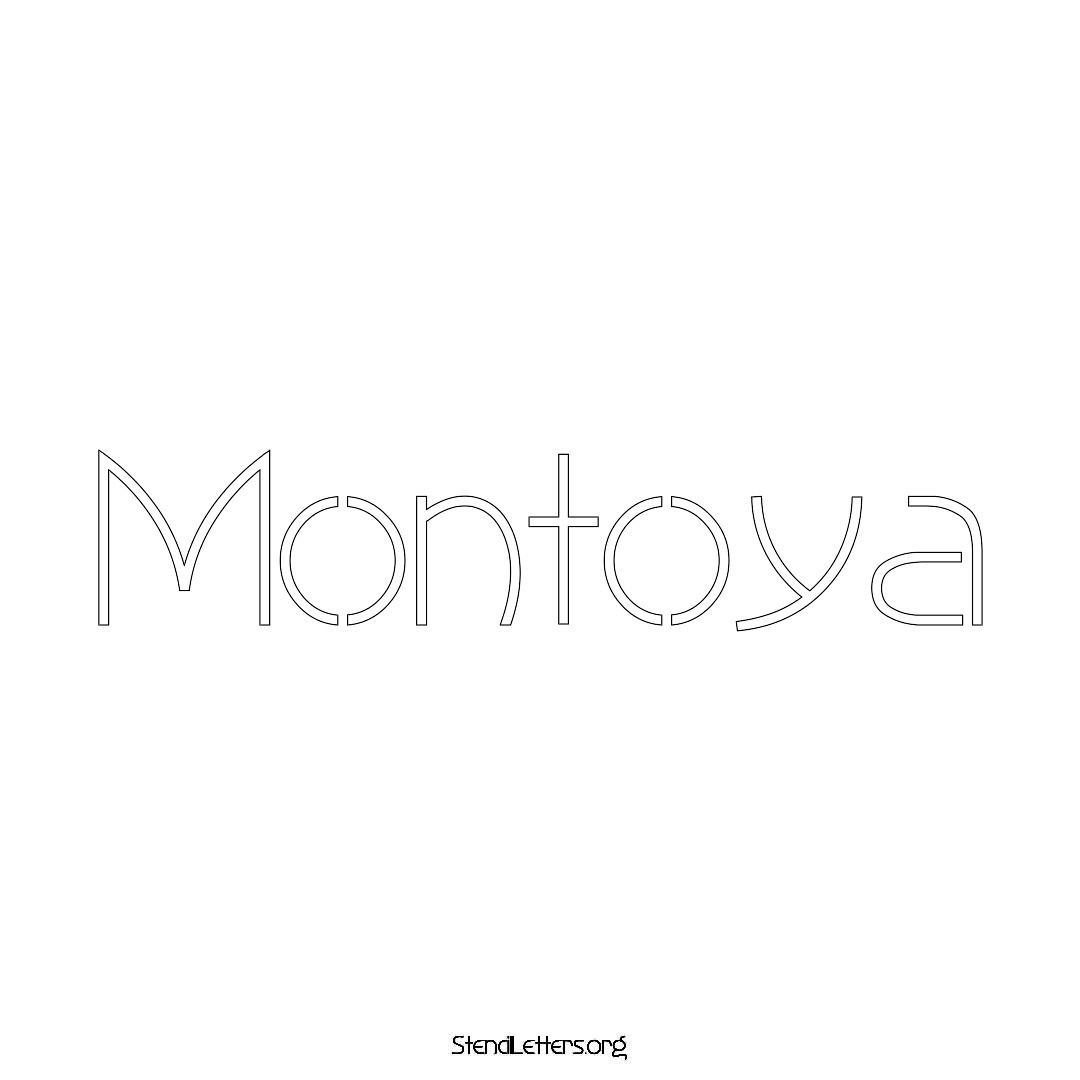 Montoya name stencil in Simple Elegant Lettering