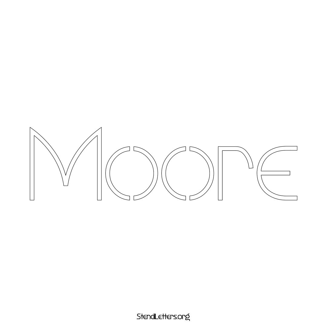 Moore name stencil in Simple Elegant Lettering