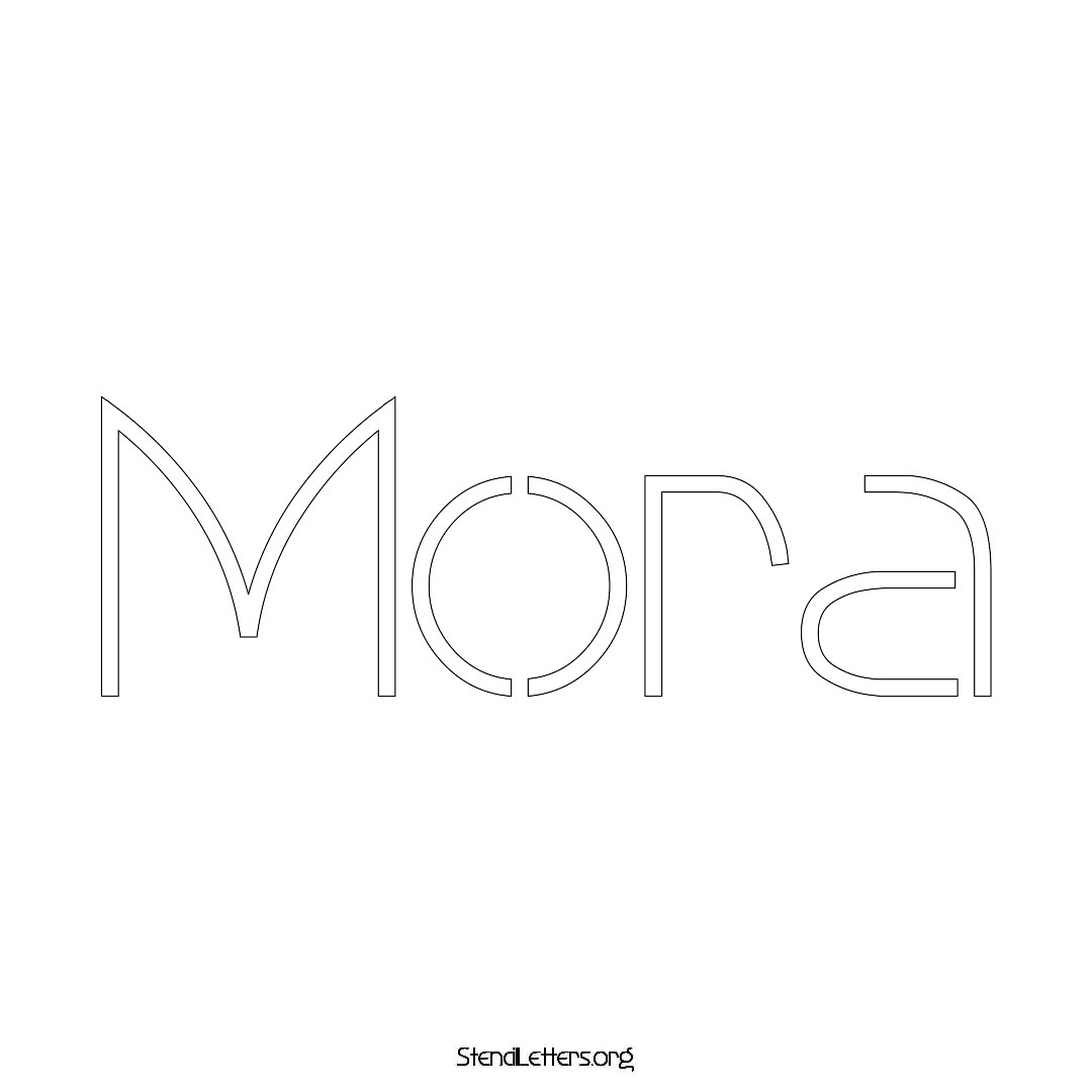 Mora name stencil in Simple Elegant Lettering