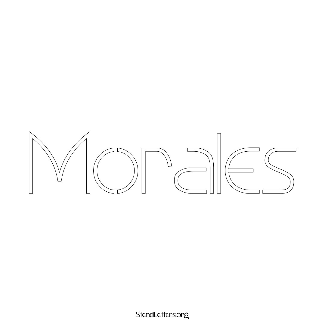 Morales name stencil in Simple Elegant Lettering
