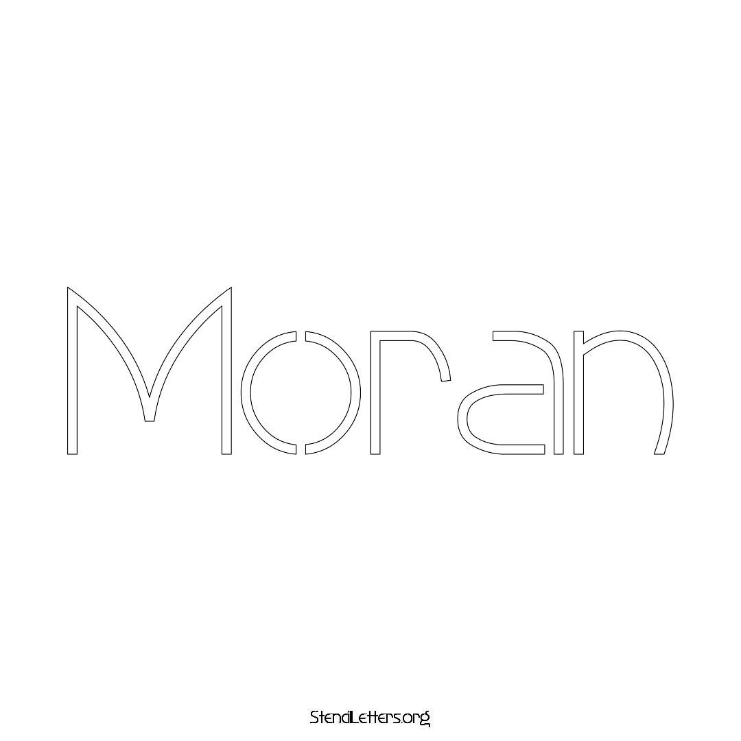 Moran name stencil in Simple Elegant Lettering