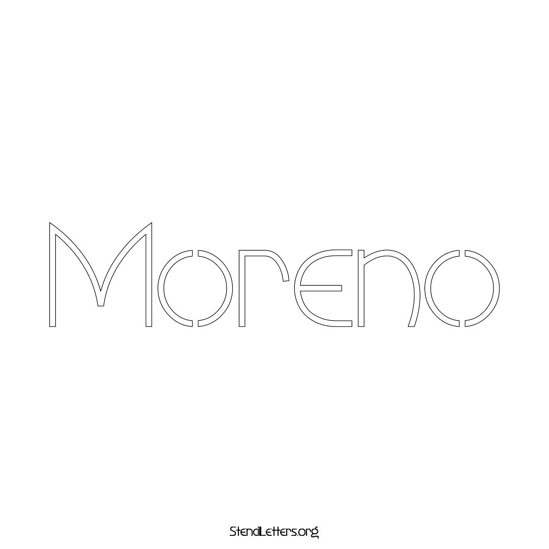Moreno name stencil in Simple Elegant Lettering