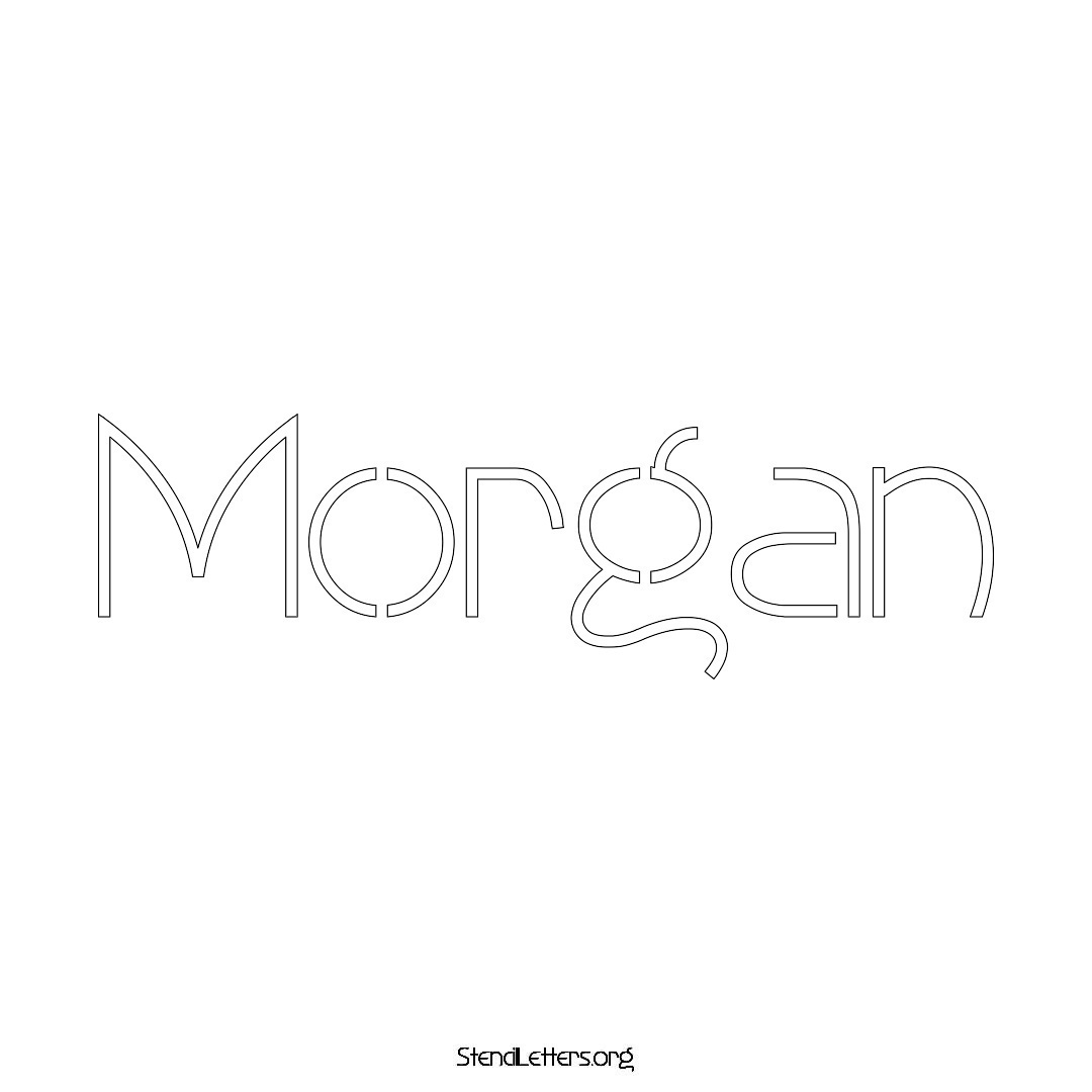 Morgan name stencil in Simple Elegant Lettering