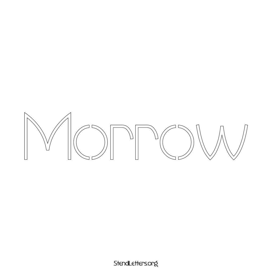 Morrow name stencil in Simple Elegant Lettering