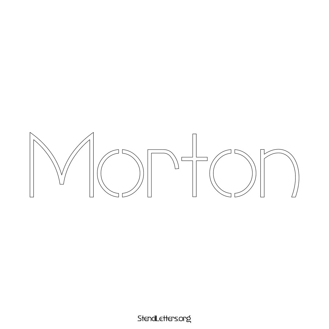 Morton name stencil in Simple Elegant Lettering