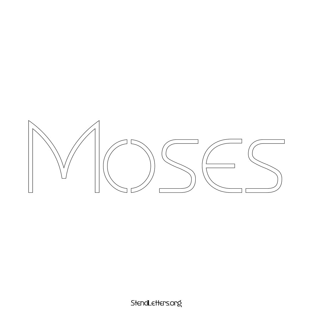 Moses name stencil in Simple Elegant Lettering