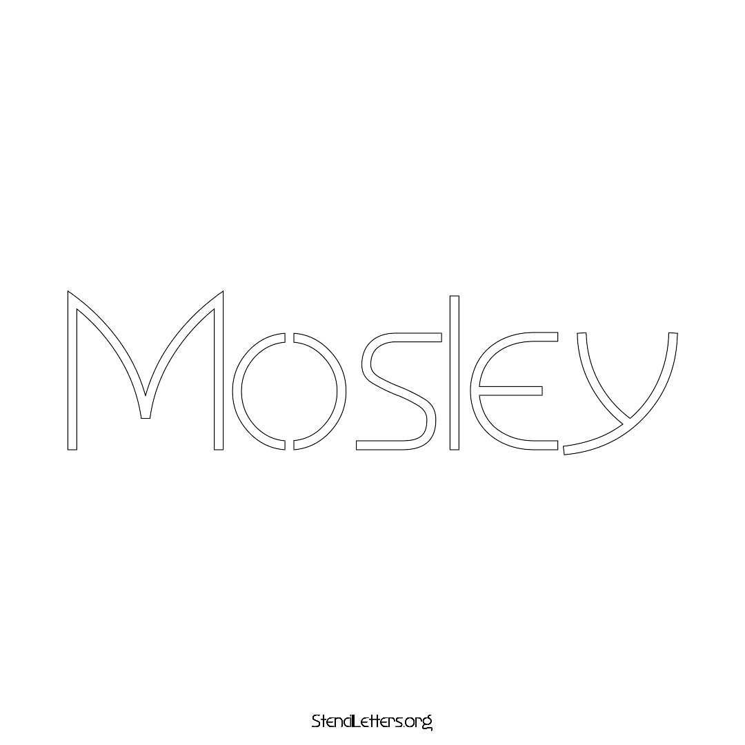 Mosley name stencil in Simple Elegant Lettering
