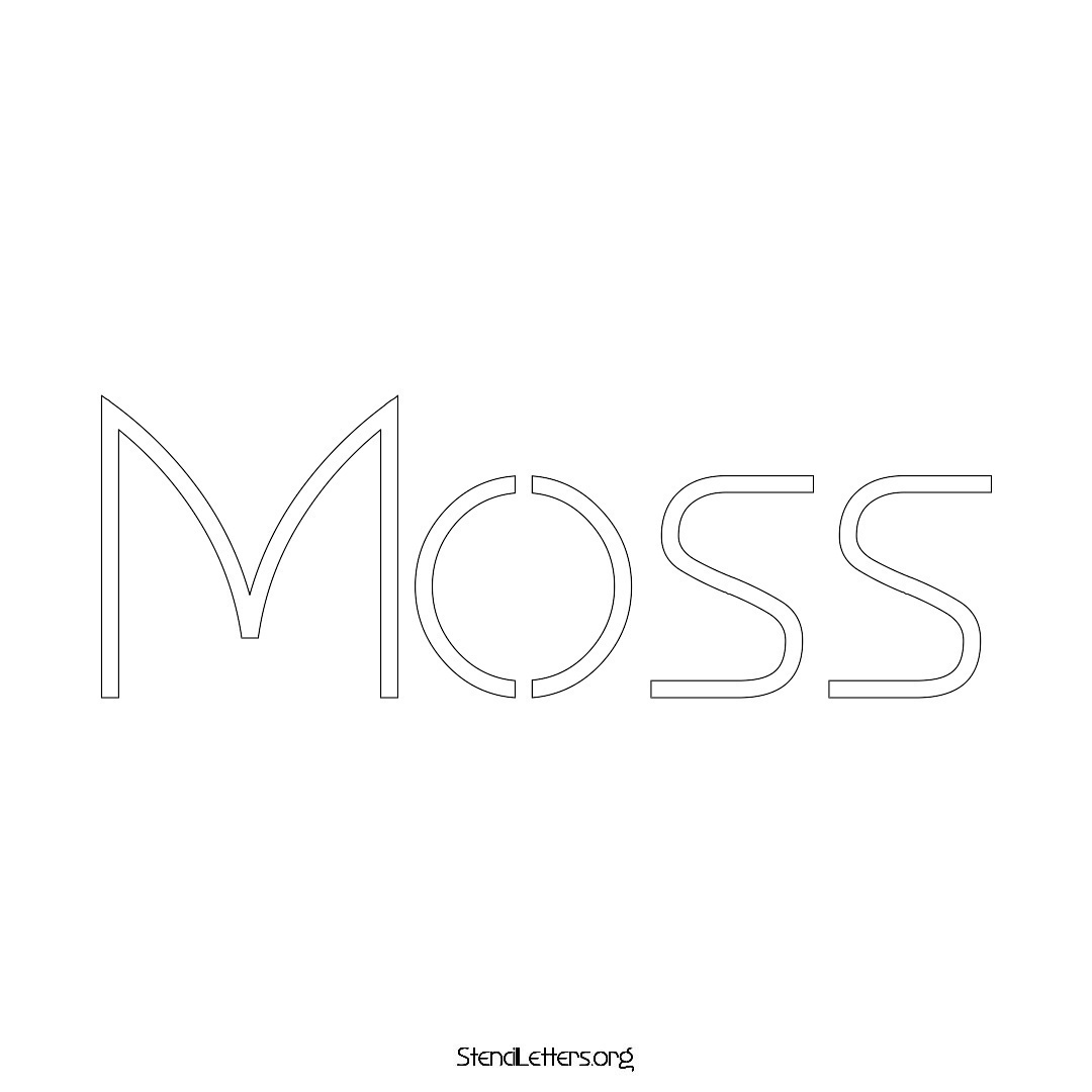 Moss name stencil in Simple Elegant Lettering