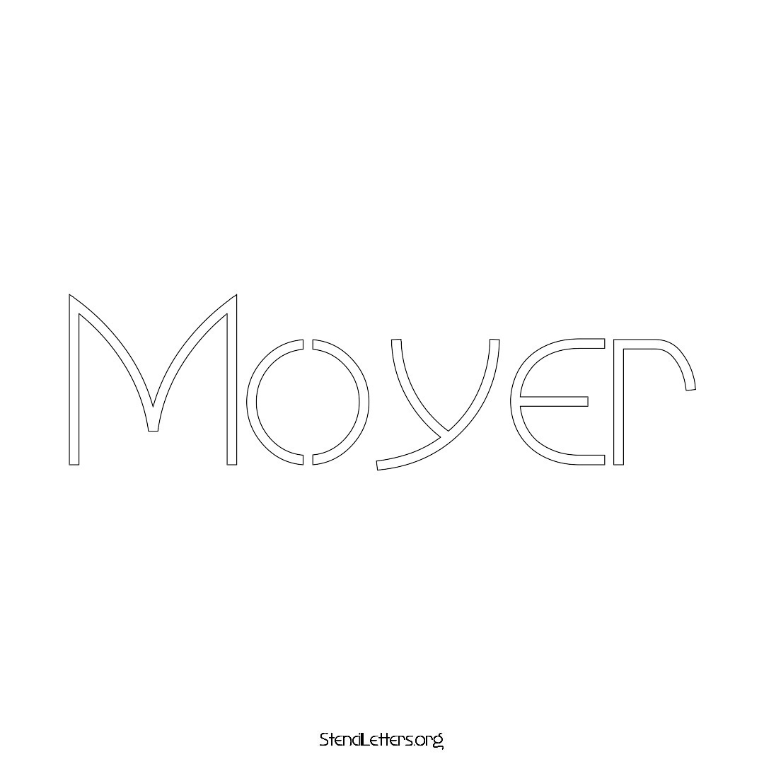 Moyer name stencil in Simple Elegant Lettering