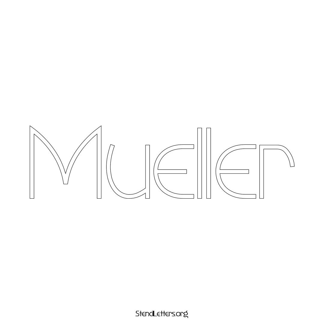 Mueller name stencil in Simple Elegant Lettering