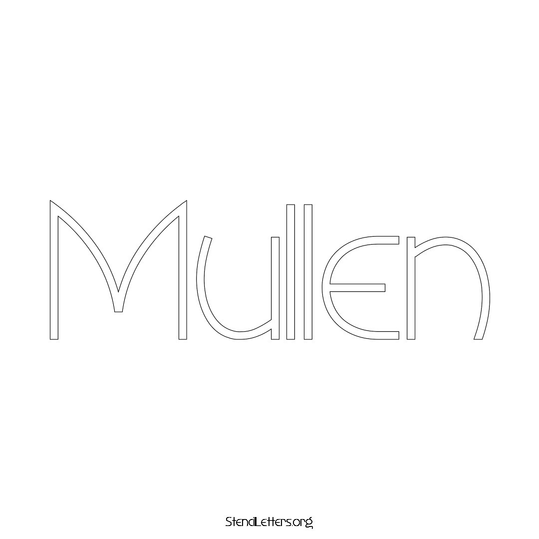 Mullen name stencil in Simple Elegant Lettering