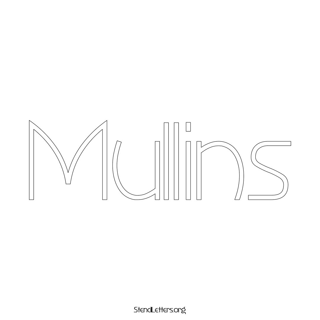 Mullins name stencil in Simple Elegant Lettering