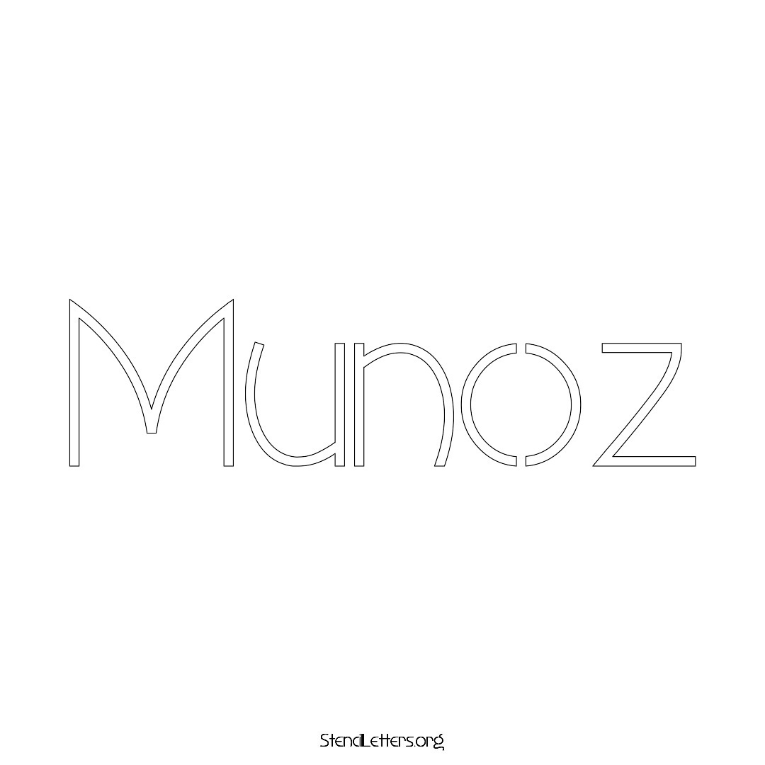 Munoz name stencil in Simple Elegant Lettering