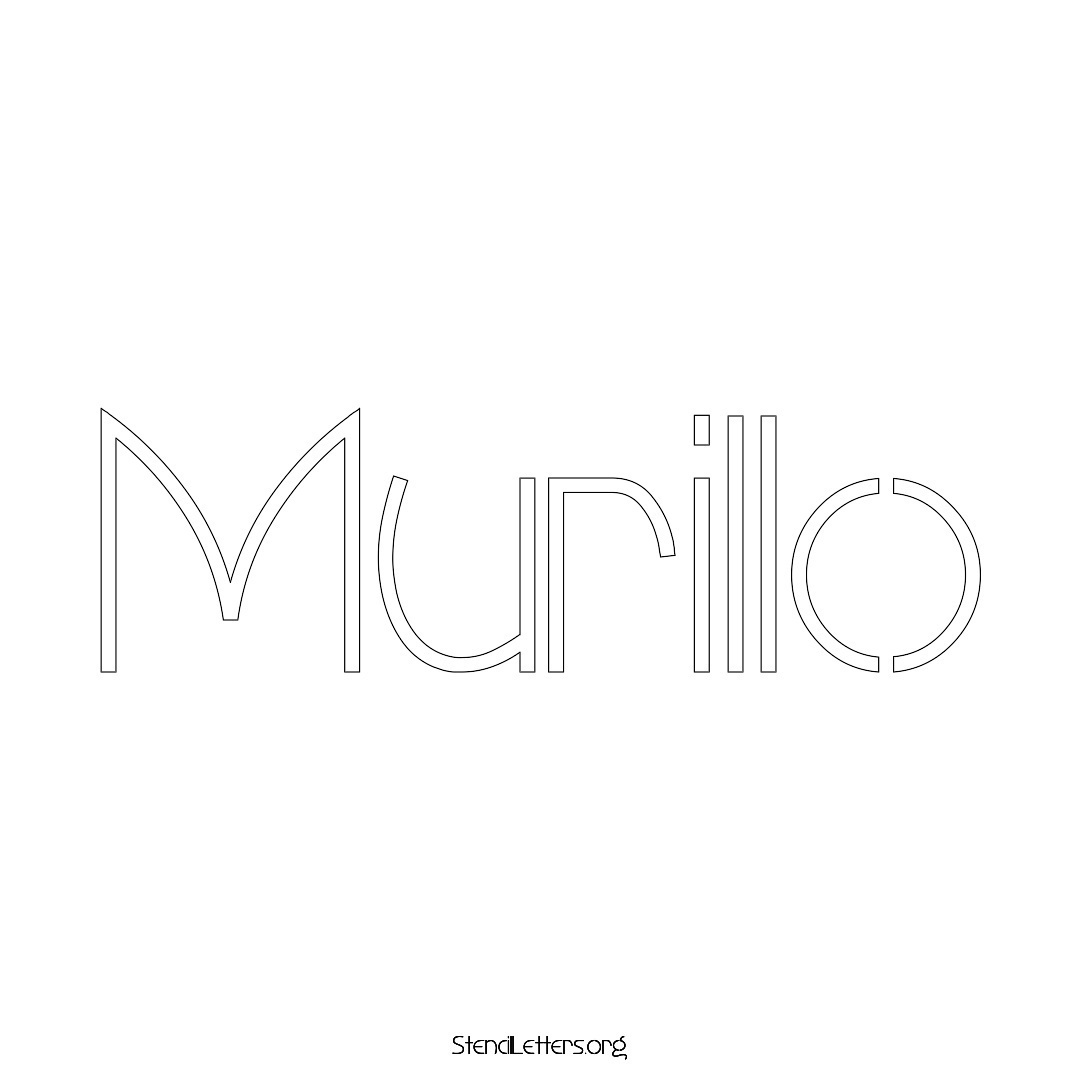 Murillo name stencil in Simple Elegant Lettering