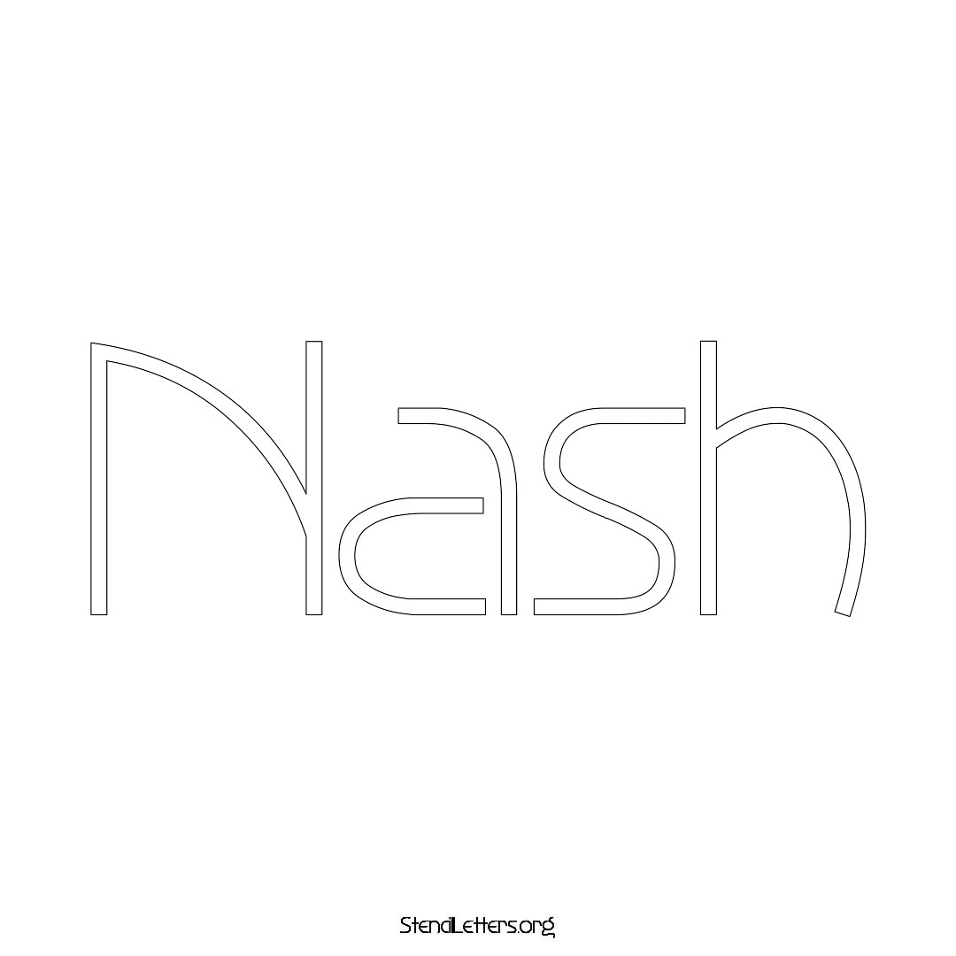 Nash name stencil in Simple Elegant Lettering