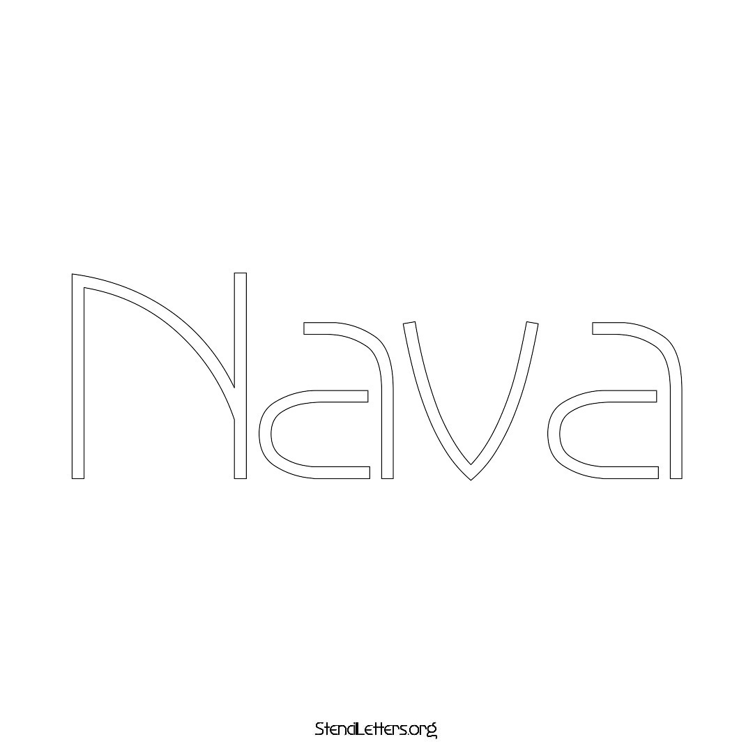 Nava name stencil in Simple Elegant Lettering