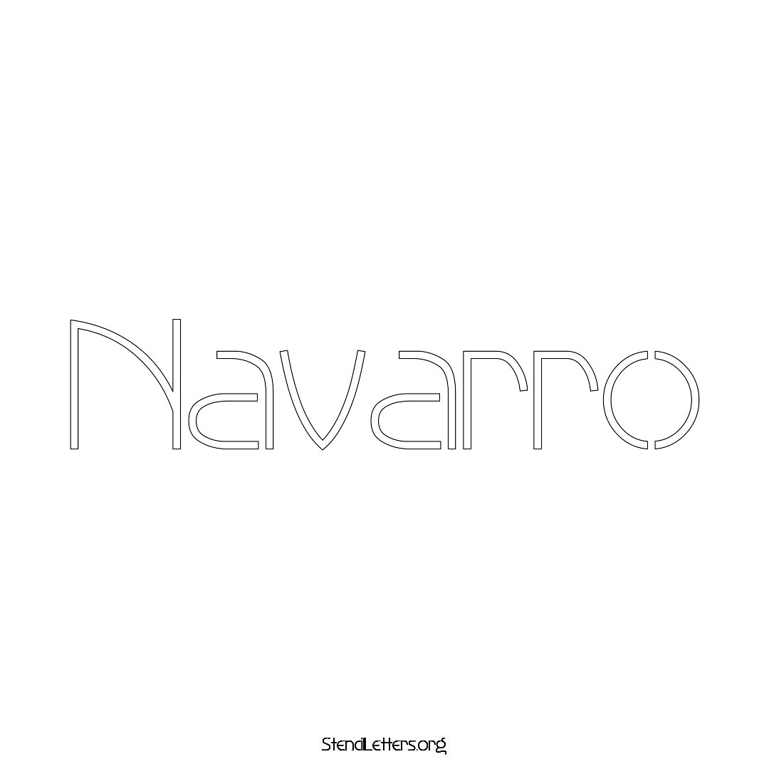 Navarro name stencil in Simple Elegant Lettering