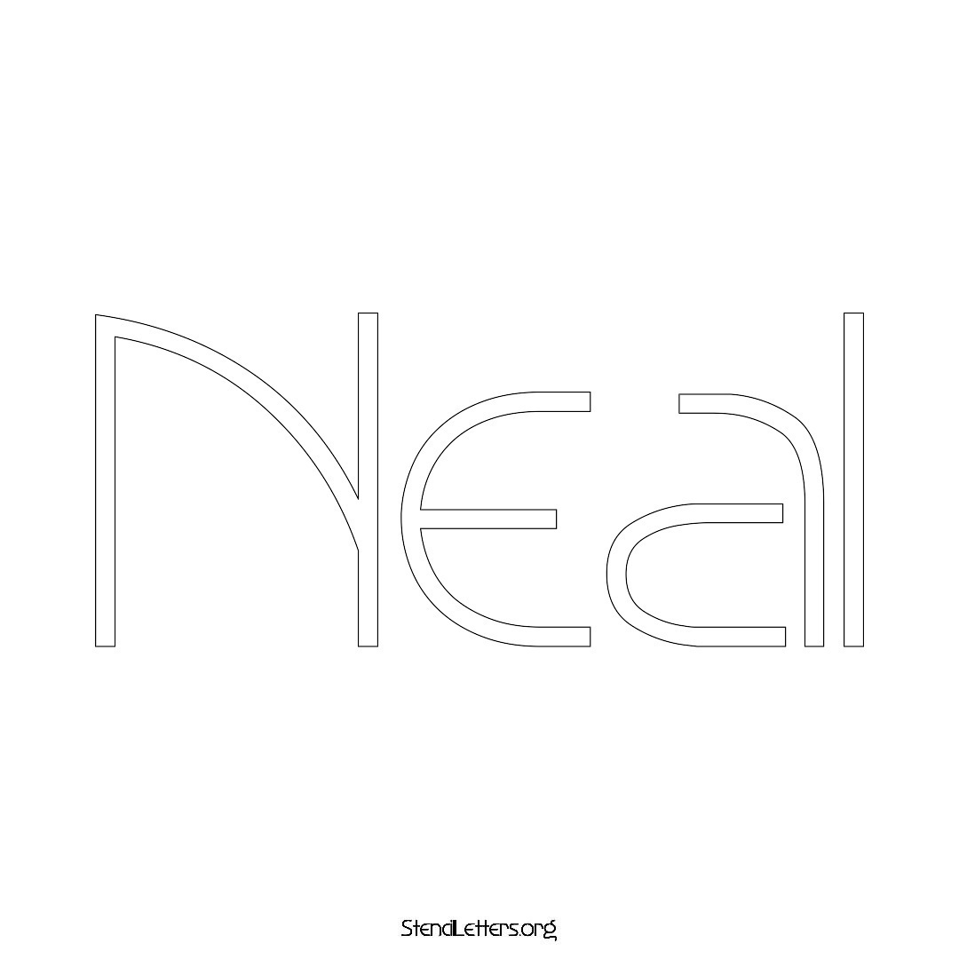 Neal name stencil in Simple Elegant Lettering