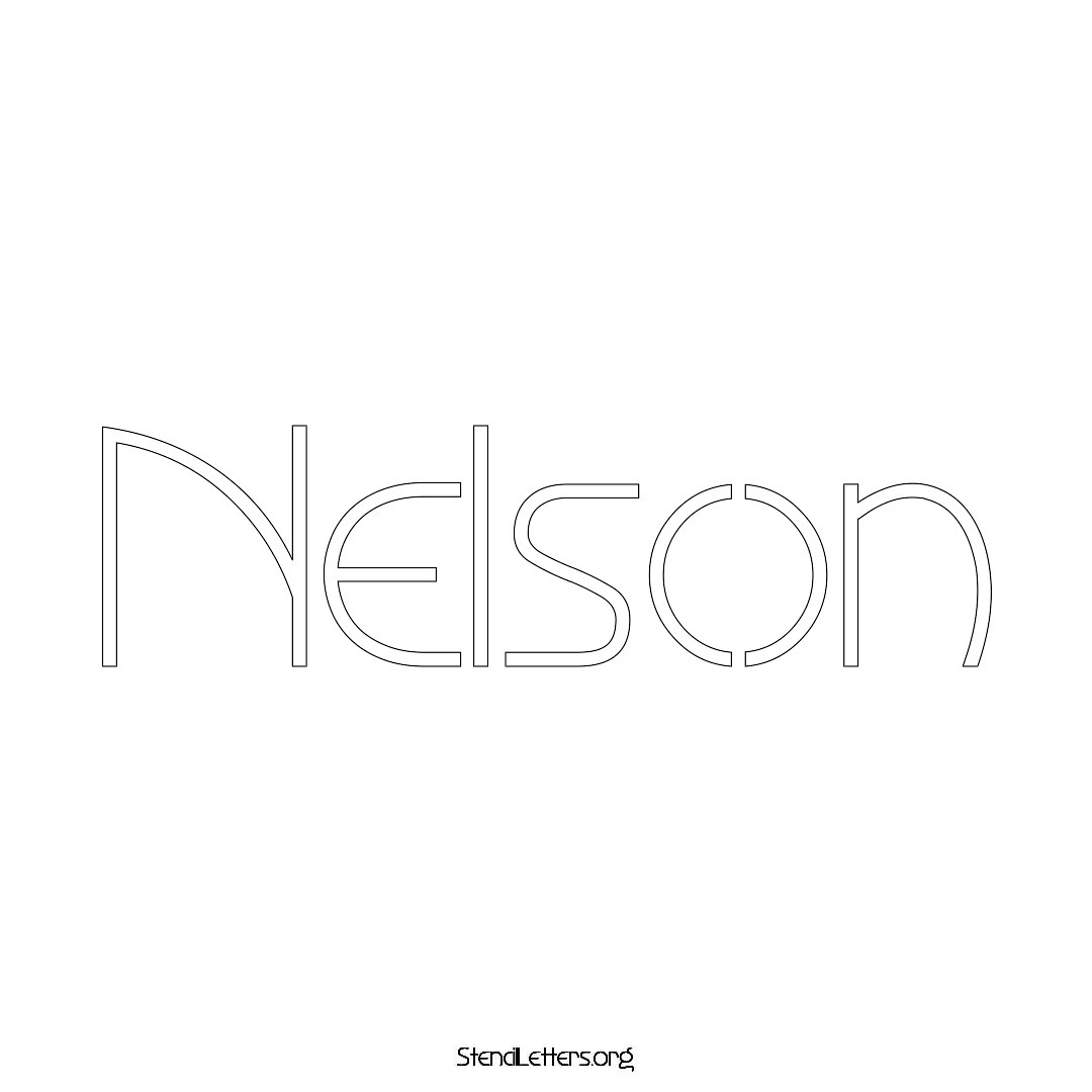 Nelson name stencil in Simple Elegant Lettering