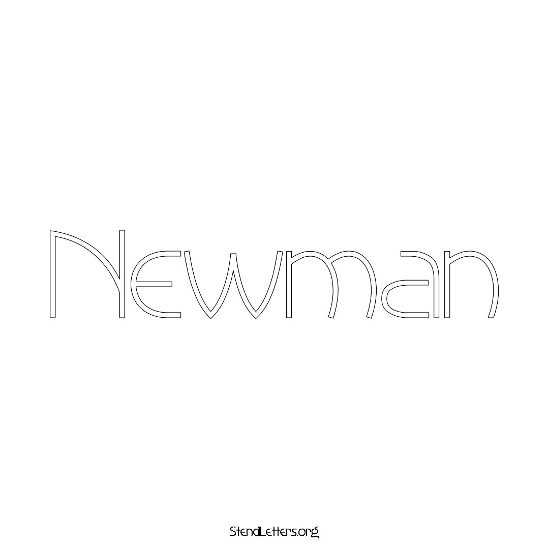 Newman name stencil in Simple Elegant Lettering