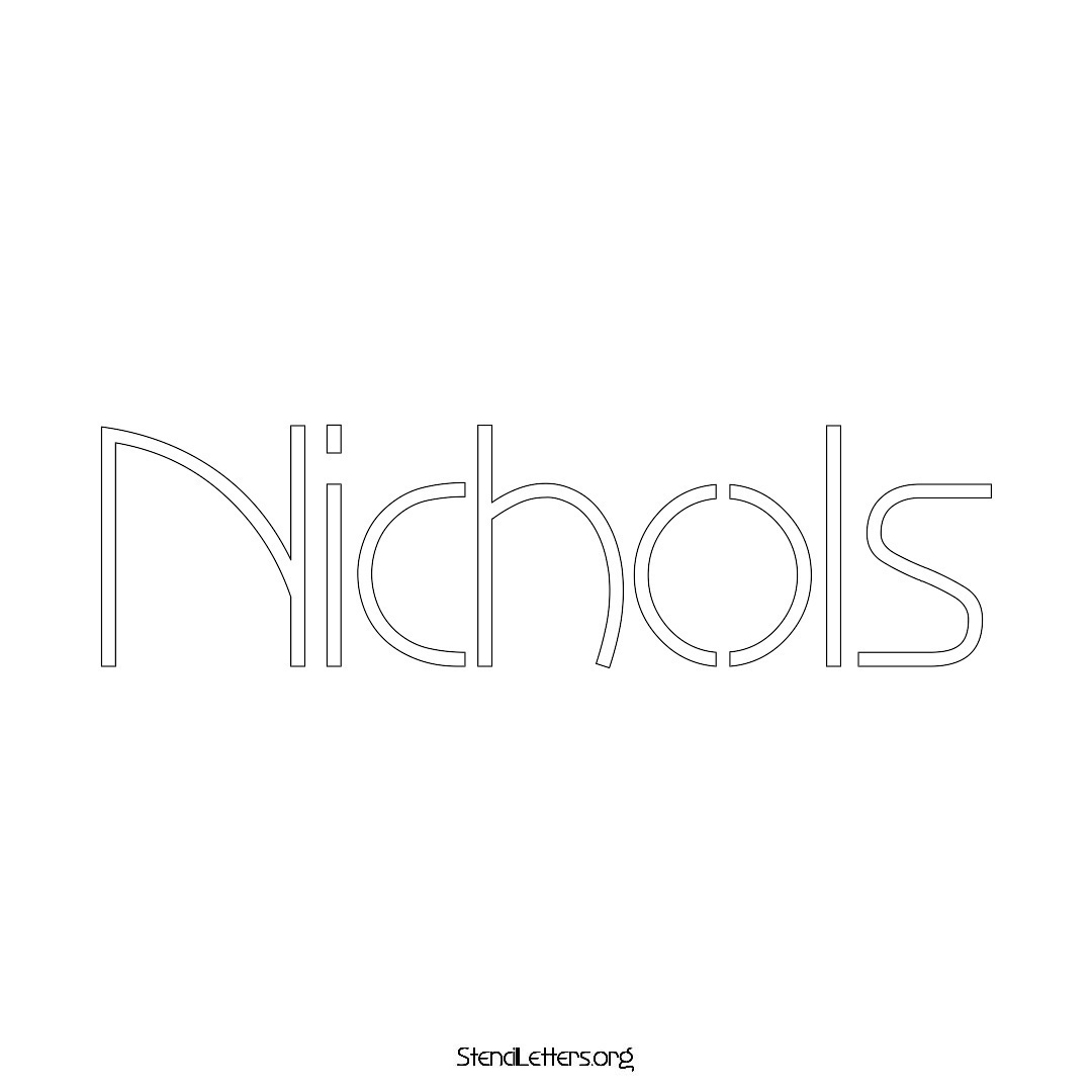 Nichols name stencil in Simple Elegant Lettering