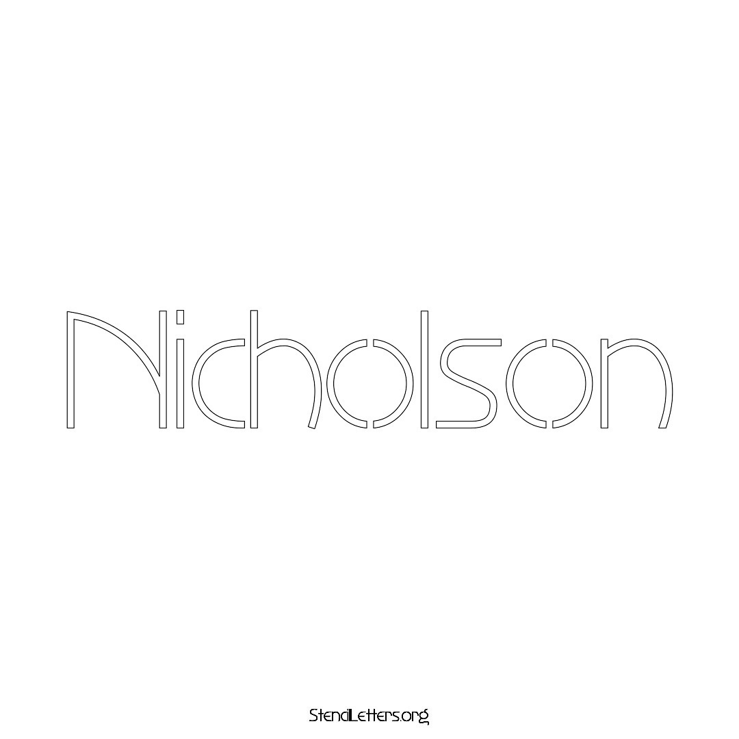 Nicholson name stencil in Simple Elegant Lettering