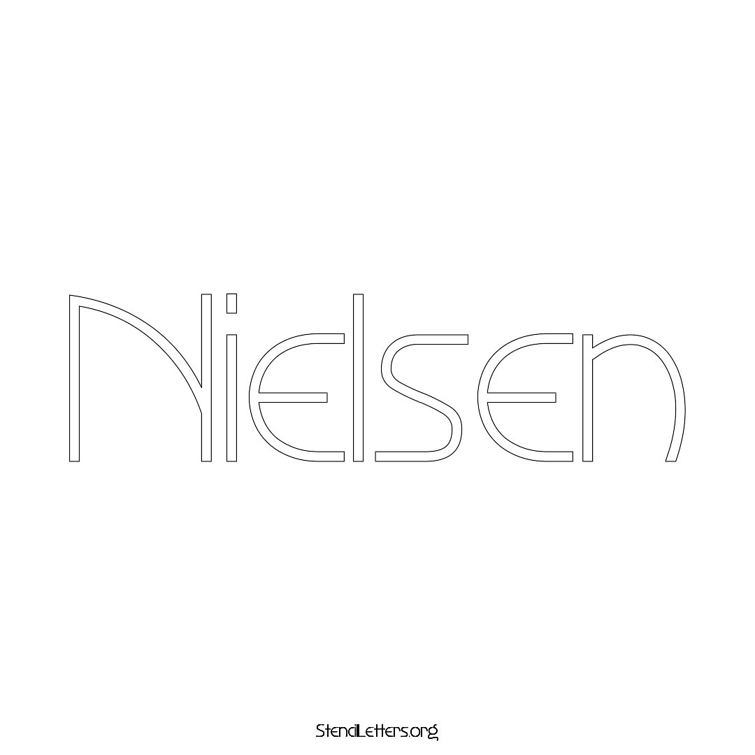 Nielsen name stencil in Simple Elegant Lettering