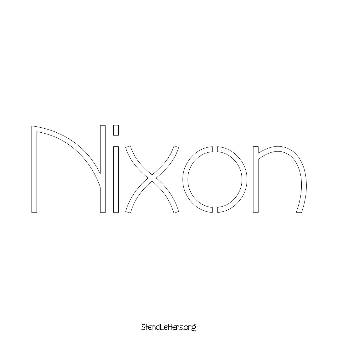 Nixon name stencil in Simple Elegant Lettering