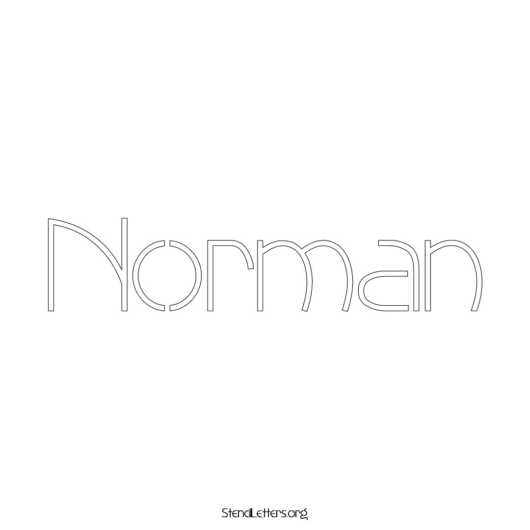 Norman name stencil in Simple Elegant Lettering