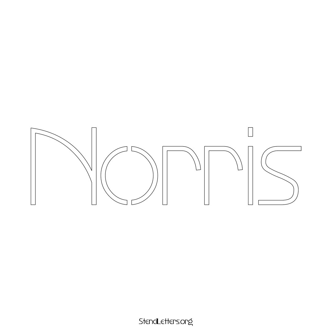 Norris name stencil in Simple Elegant Lettering