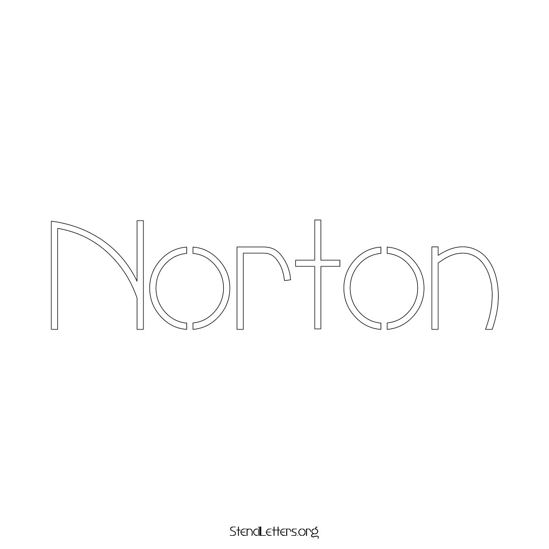 Norton name stencil in Simple Elegant Lettering