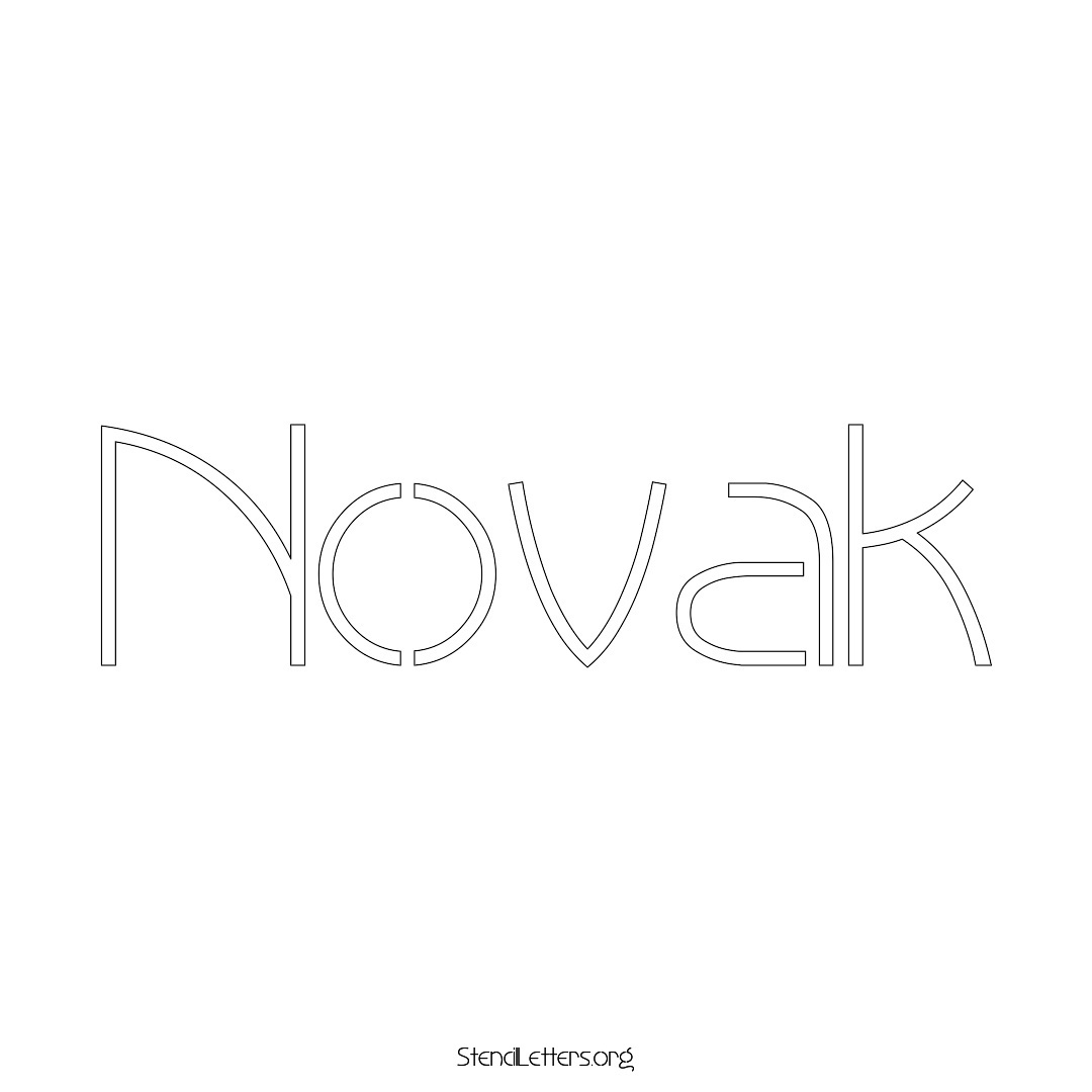 Novak name stencil in Simple Elegant Lettering