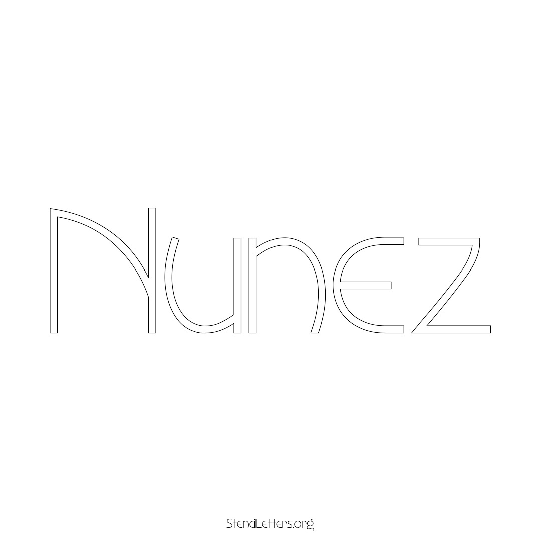 Nunez name stencil in Simple Elegant Lettering