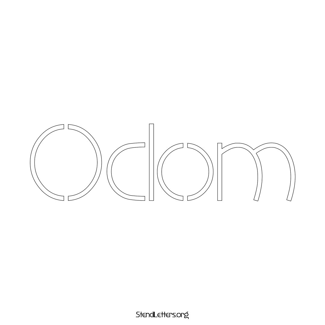 Odom name stencil in Simple Elegant Lettering