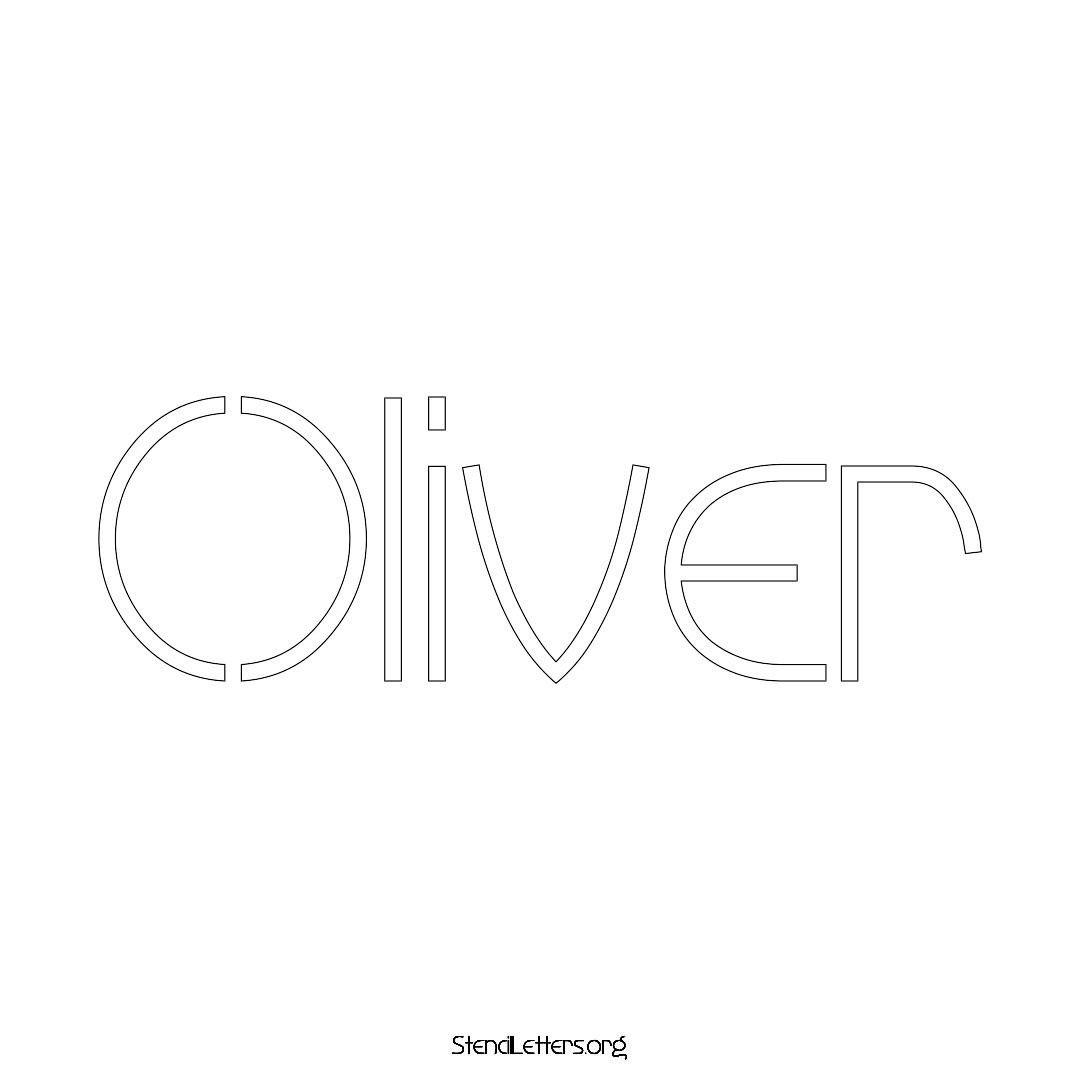 Oliver name stencil in Simple Elegant Lettering