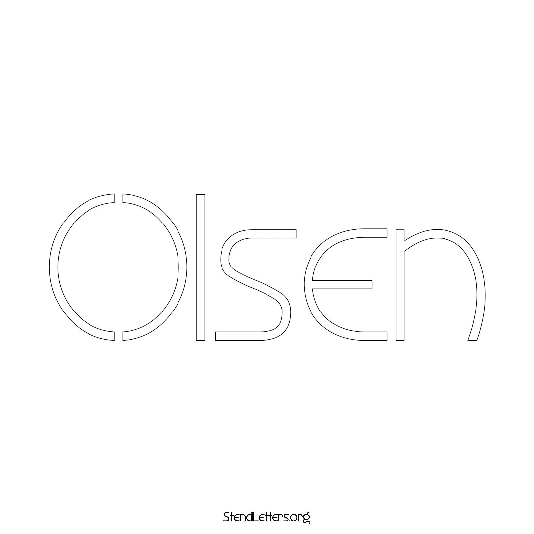 Olsen name stencil in Simple Elegant Lettering