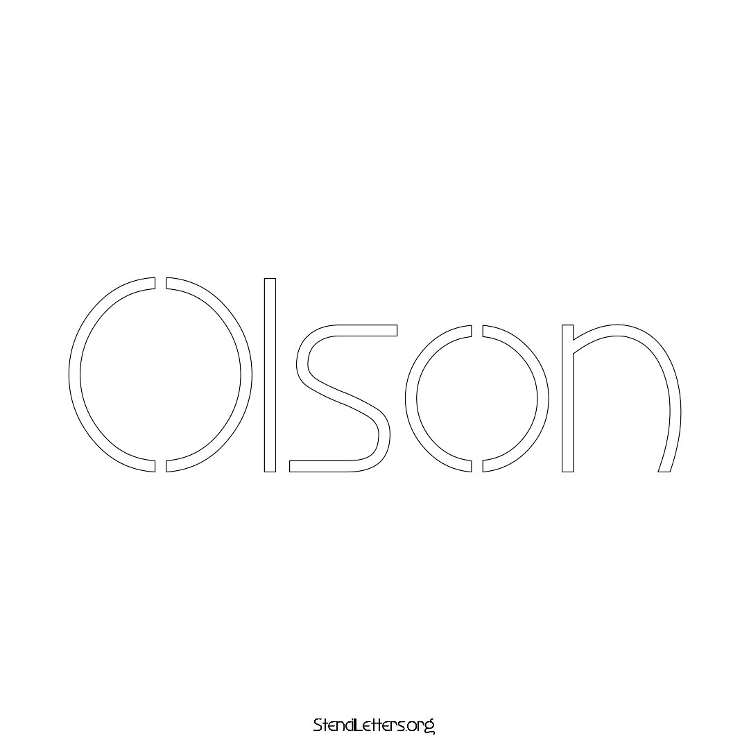 Olson name stencil in Simple Elegant Lettering